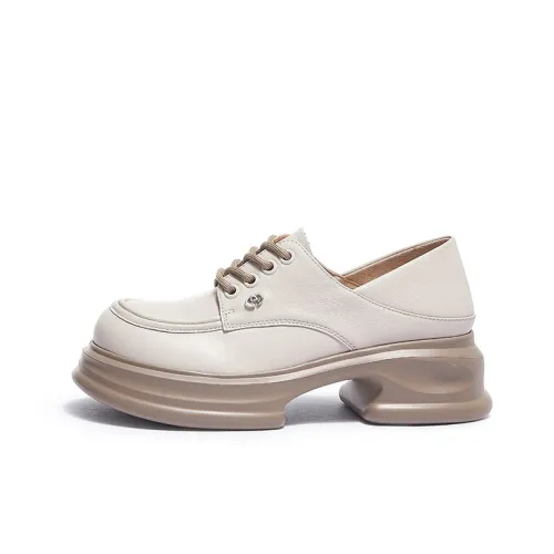 CAMEL Loafers Chunky Heel Women's