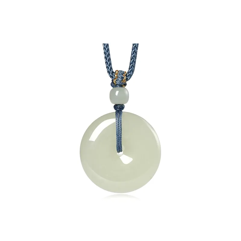 Cuiya Golden Building Hetian Jade Hetian Jade Pendants Unisex Pale Greenish White Jade-6