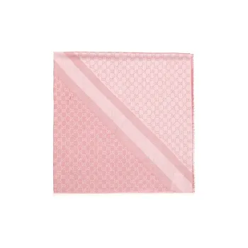 GUCCI Wool Knit Scarves Women's Light Pink