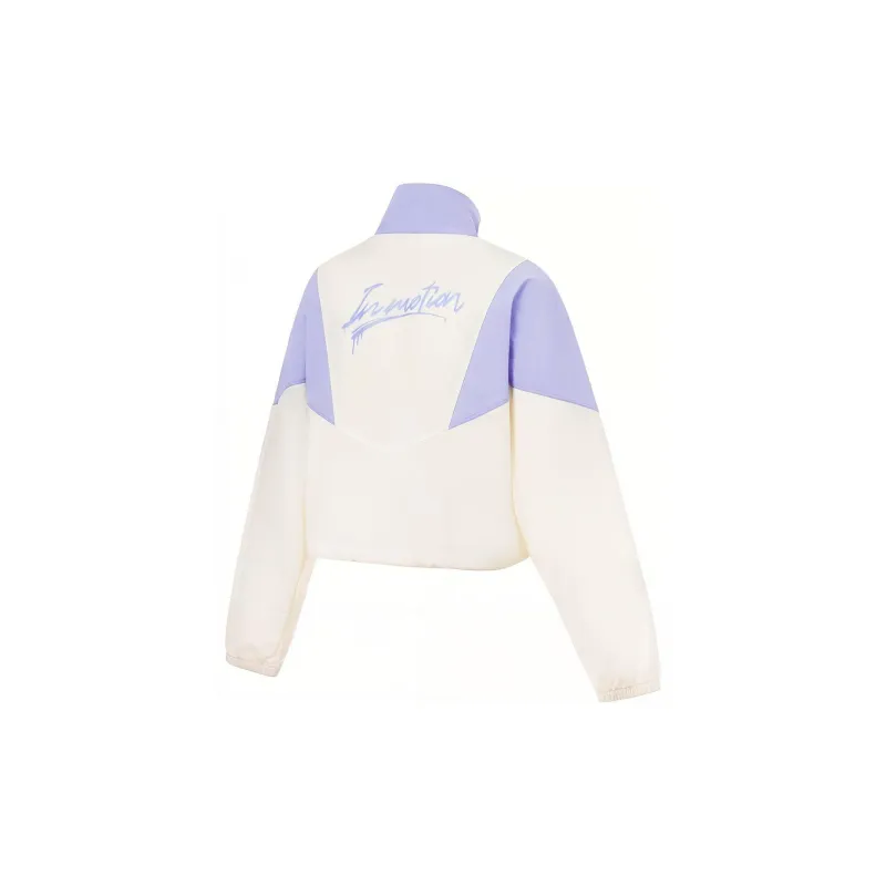 LiNing Trench Coat Women's Ivory Violet Blue Purple-1