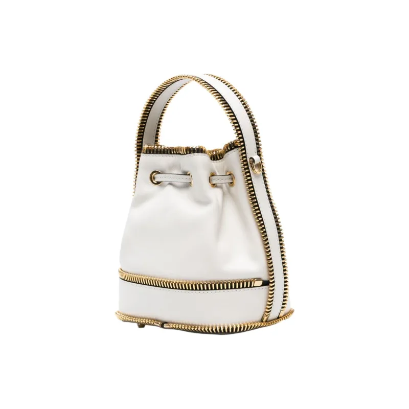 MOSCHINO Exposed-zip Detail Leather Bucket Bag-1