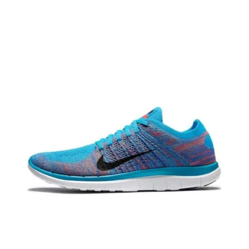 Nike Free 4.0 Flyknit Blue Lagoon Bright Crimson