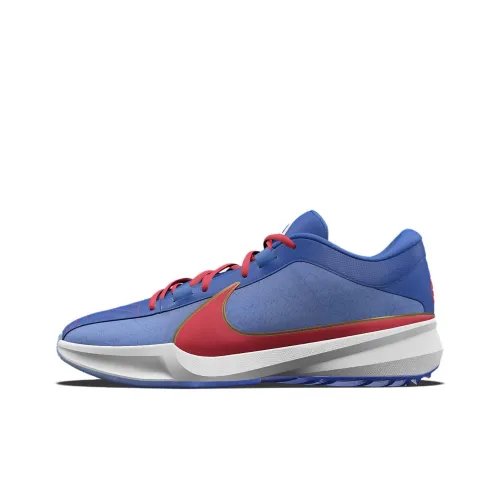Nike Freak 5 Durable Breathable Low Top Basketball Shoes Men's Blue Red