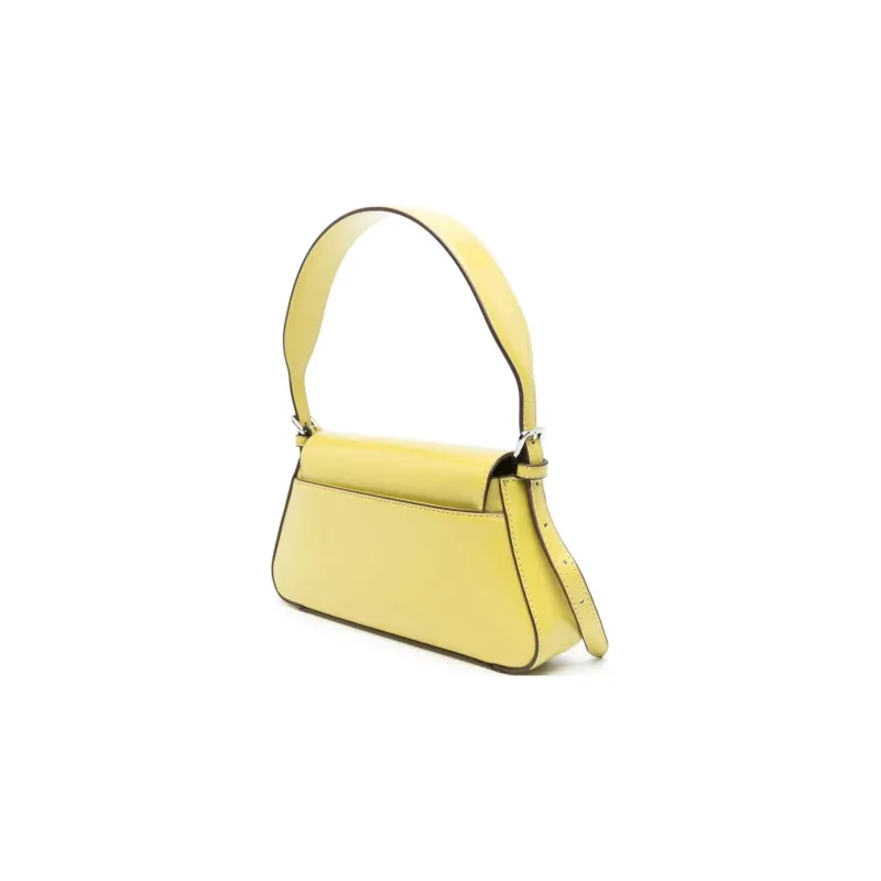 DKNY Polyurethane Bonded Recycled Polyester Handbag Shoulder Bag Women's Yellow Crystal-1