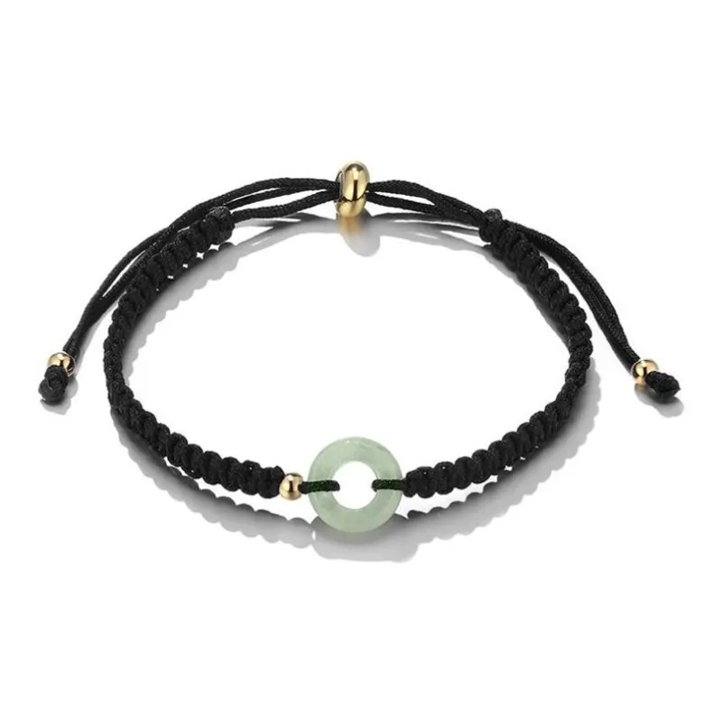 Artisan Lock Heart Jade Bean Type Jadeite Bracelets Unisex-2