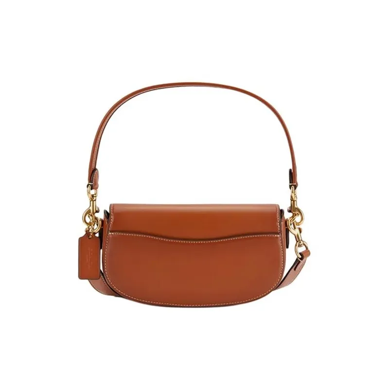 COACH Harley Cow Leather Saddle Bag Handbag Shoulder Bag Women's Brown-4