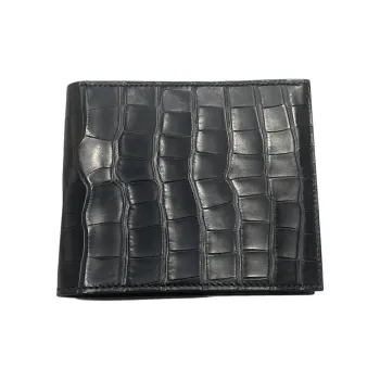 HERMES MC² COPERNIC Matte Crocodile Leather Wallet Men's 89 Noir Black