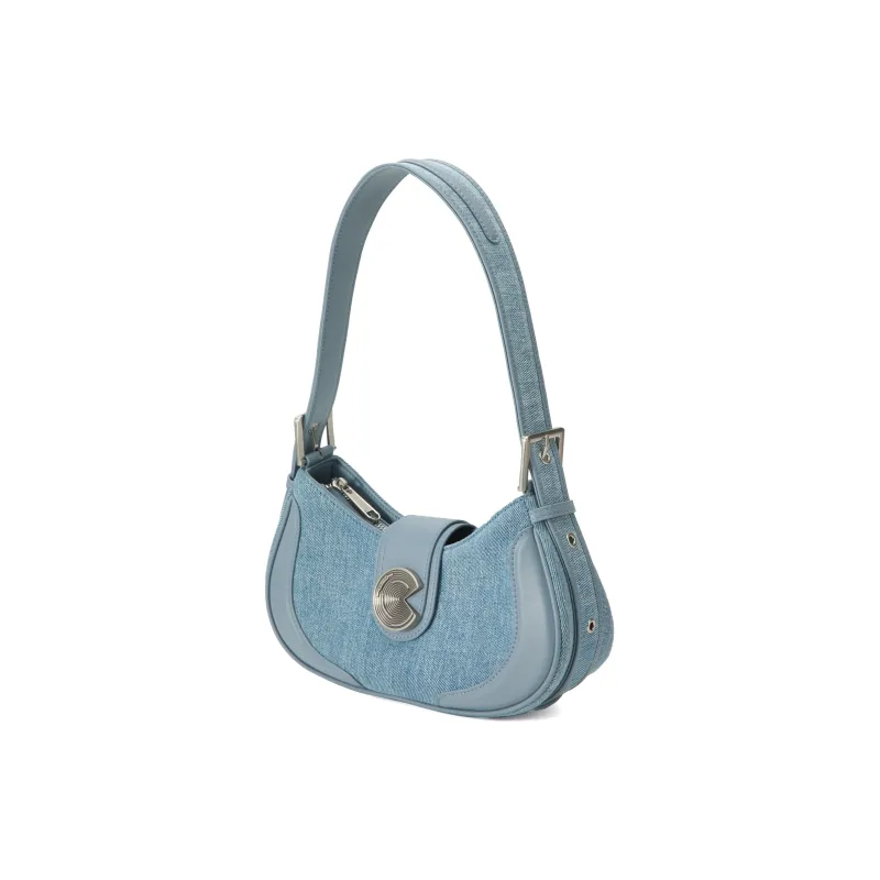 Simedin Denim Shoulder Bag Small Size Women's Blue-2