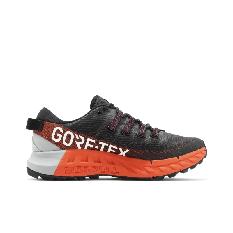 MERRELL Agility Peak 4 GTX Wear-Resistant Breathable Cushioning Low-Top Running Shoes Women's Black Orange-1