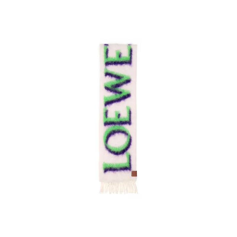 LOEWE Printed Wool Blend Scarf-0