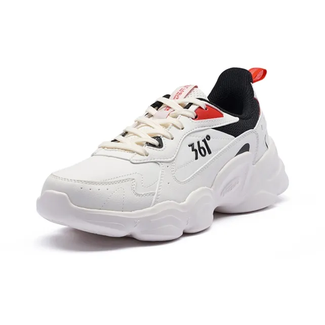 361° Cloud Anti Slip Wear Resistant Low Top Casual Shoes Men's White Black-1