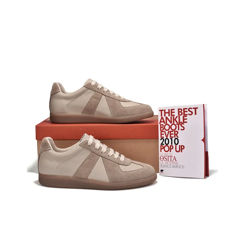 OSITA RED Skateboard Shoes Women's Low Top White/Light Brown-13