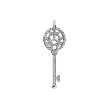 TIFFANY & CO. Diamond Platinum Pendants Unisex Silver