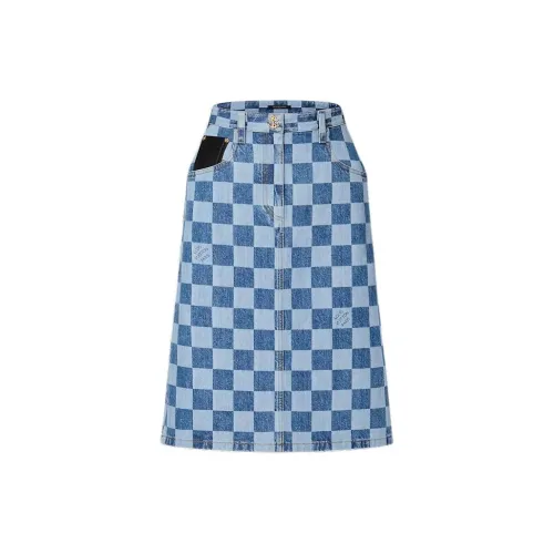 LOUIS VUITTON Damier Denim Skirt