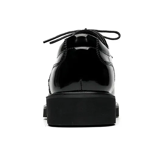 GZZ Dress Shoes Men Low Top Black-3
