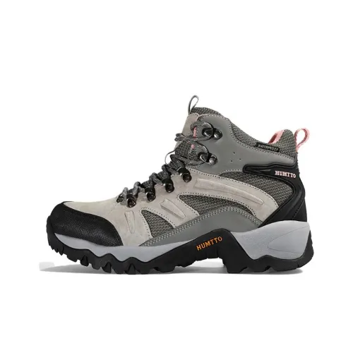 HUMTTO High Top Hiking Shoes Women's Light Gray Pink