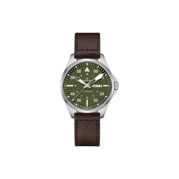 HAMILTON Automatic Mechanical Movement Men's Watches Watch 42 Green Dial Stainless Steel Watch Case Leather Watch Bands