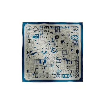 HERMES Silk Scarves Men's White