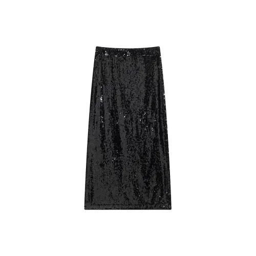 Ouyang Casual Long Skirts Women's Black