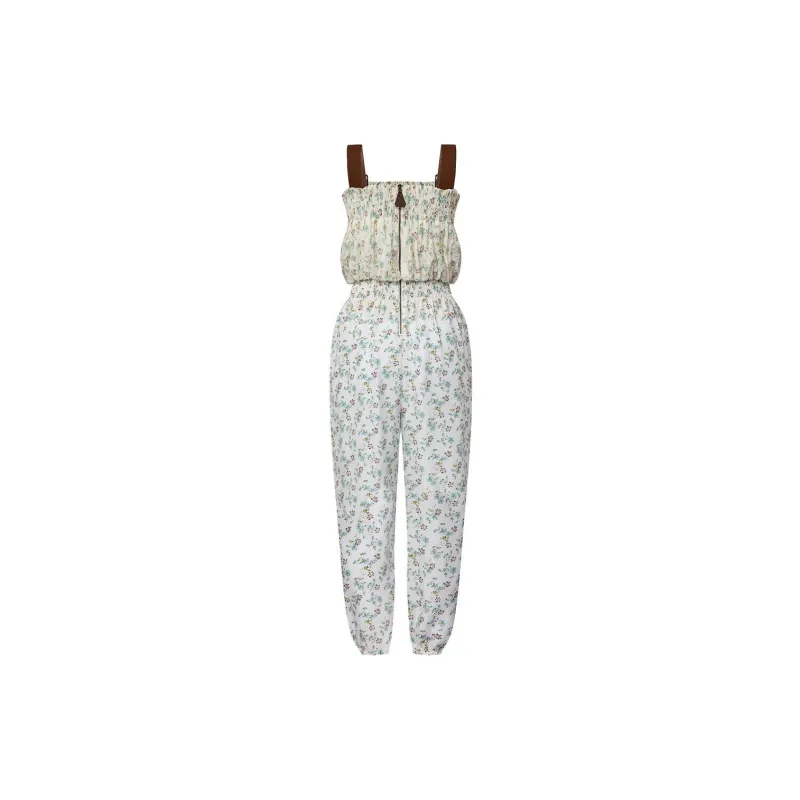 LOUIS VUITTON Floral Print Leather Strap Jumpsuit-1