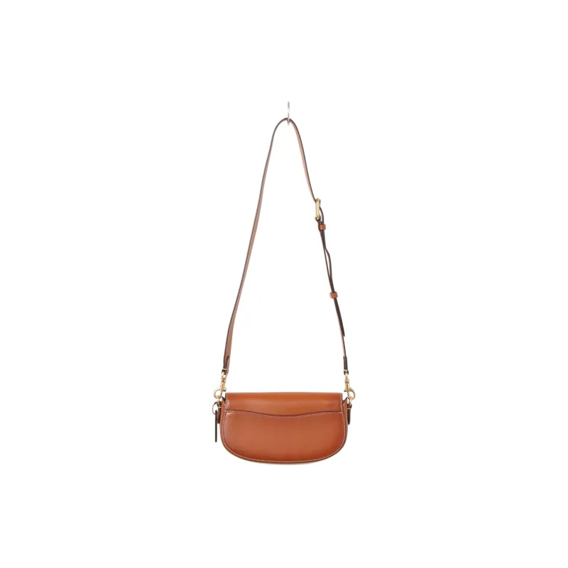 COACH Harley Cow Leather Saddle Bag Handbag Shoulder Bag Women's Brown-5