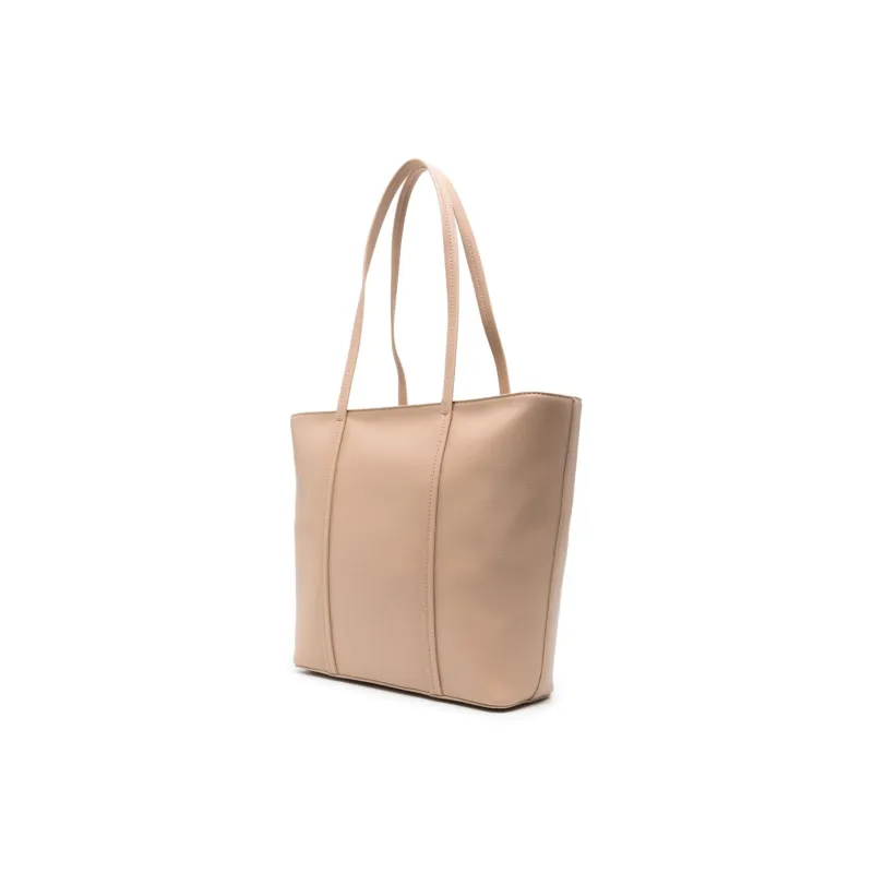 DKNY Leather Tote Bag Shopping Bag Shoulder Bag Handbag Medium Size Women's Taupe-1