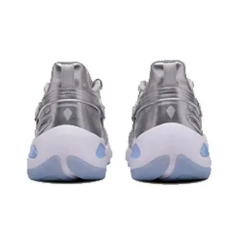 LiNing Butterfly Cushioned Slip Resistant Low Top Chunky Sneakers Men's Silver-3