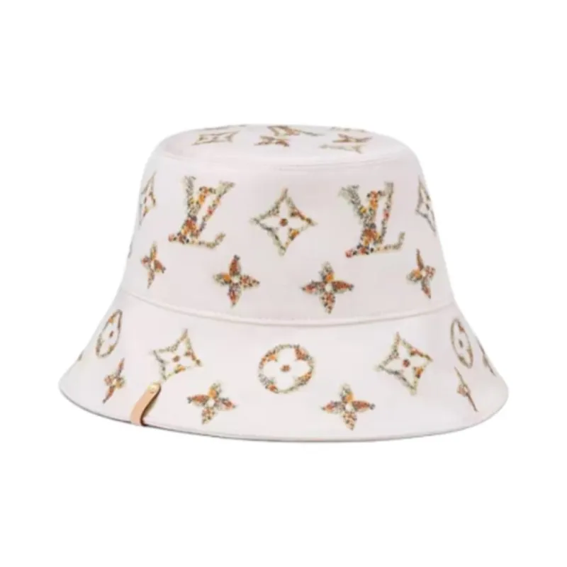 LOUIS VUITTON Cotton Bucket Hats Women's White Pink-1
