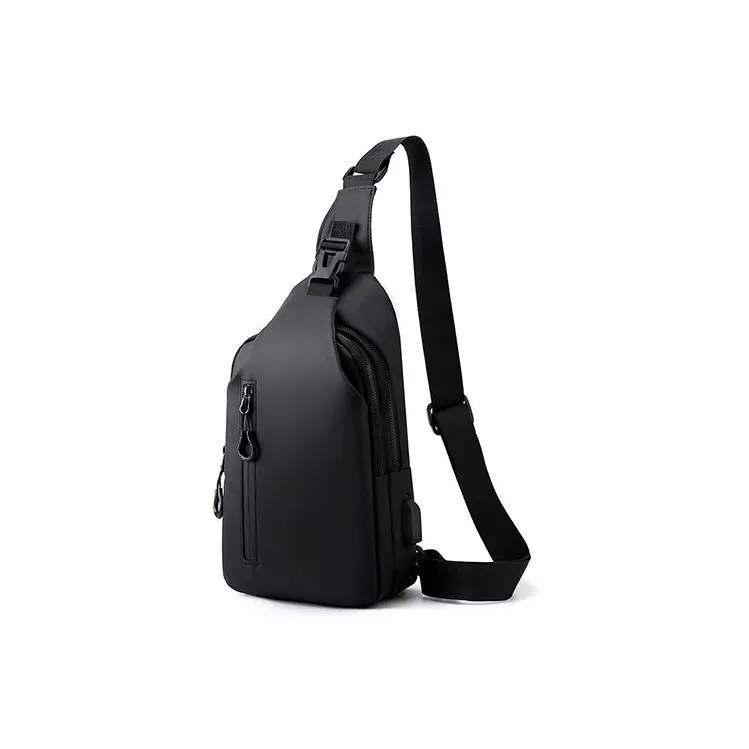Techson Polyester Sling Bag Regular Unisex Black/Gray-1