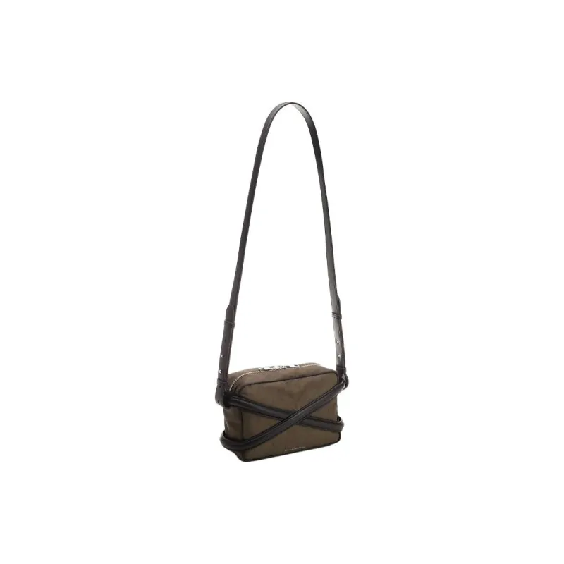 Alexander McQueen Fabric With Calfskin Camera Bags Crossbody Bag Shoulder Bag Men's Brown-4