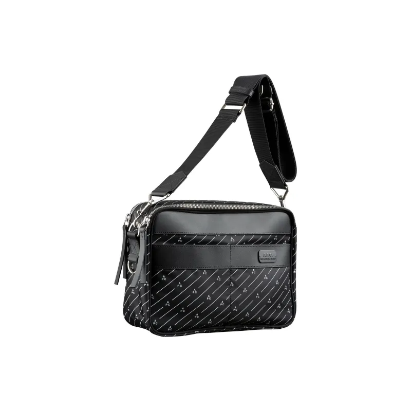 A.P.C Cow Leather Camera Bags Crossbody Bag Shoulder Bag Men's Black-3