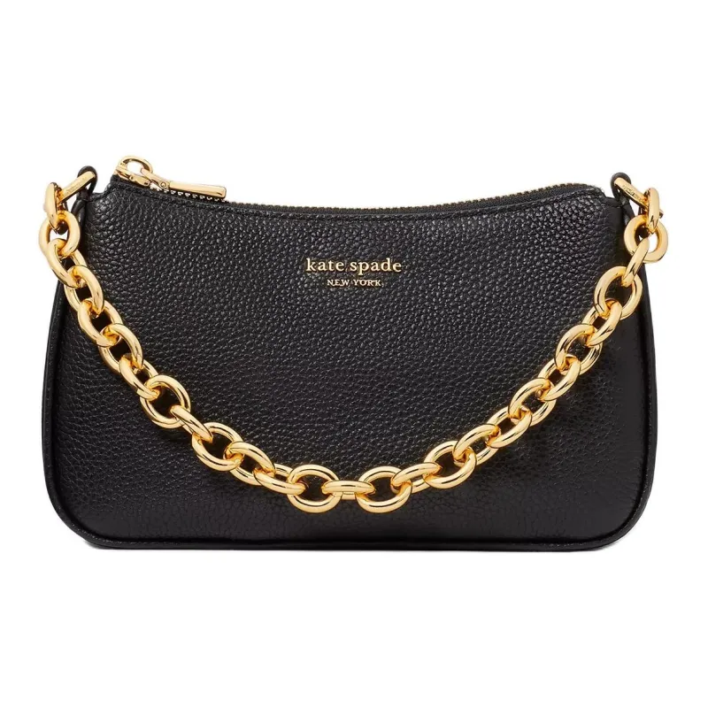 Kate Spade Litchi Grain Leather Handbag Shoulder Bag Crossbody Bag Small Size Women's Black-0