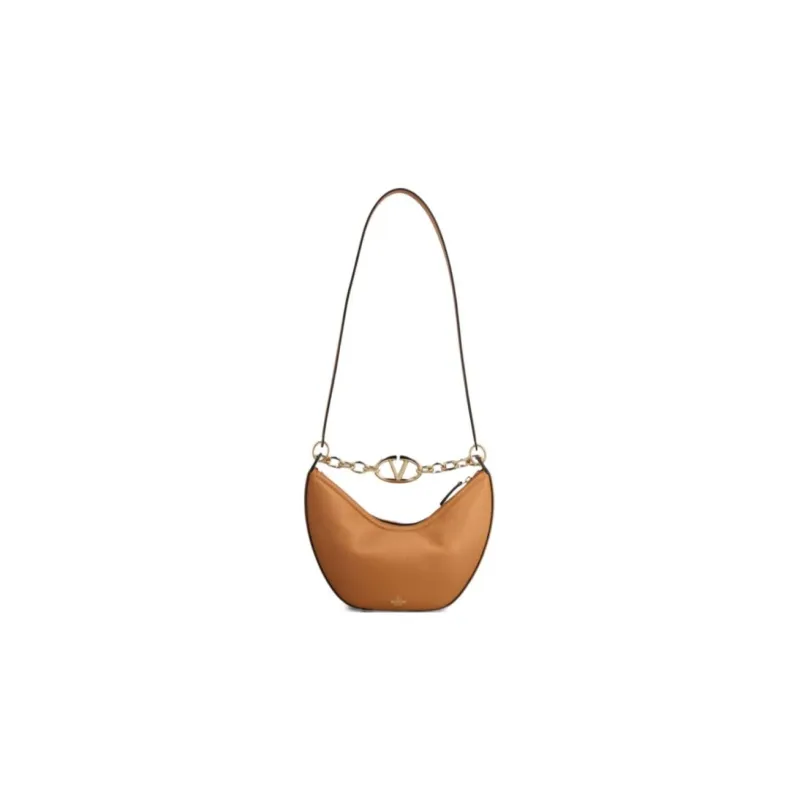 Valentino Vlogo Moon Cow Leather Portable Crossbody Bag Shoulder Bag Women's Brown-2