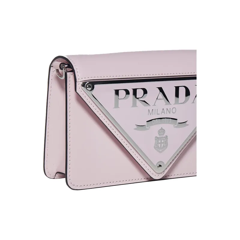PRADA Leather Crossbody Bag Shoulder Bag Women's Pink-4