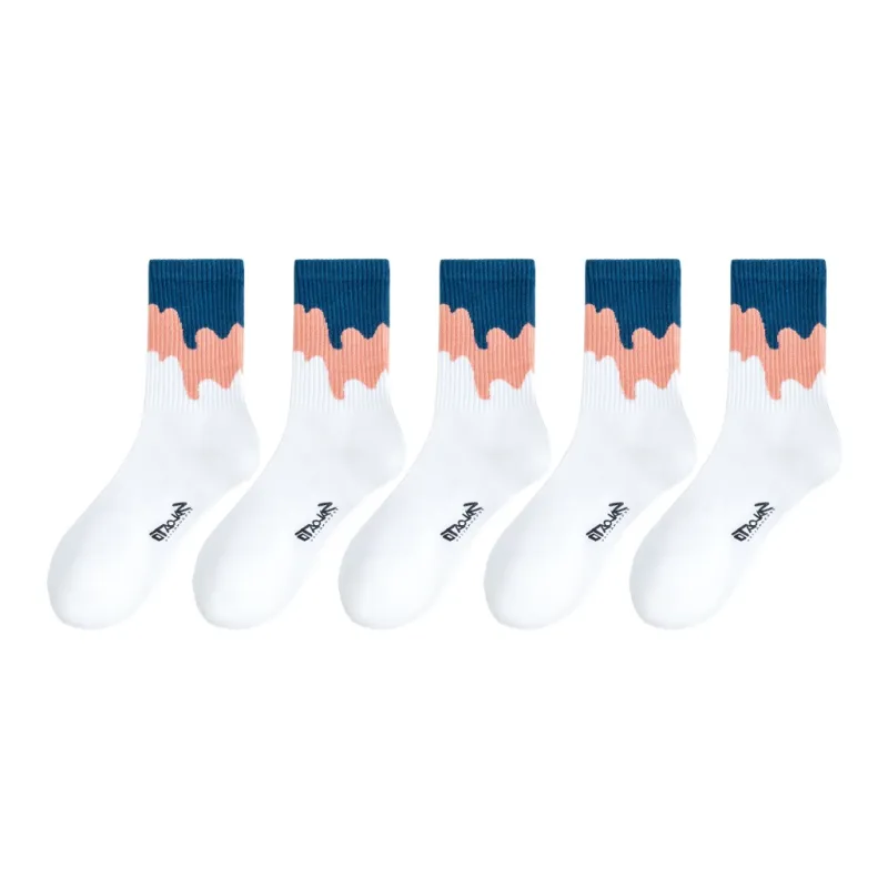 LUOLIAN Mid Calf Socks Women's 5 Pack-34
