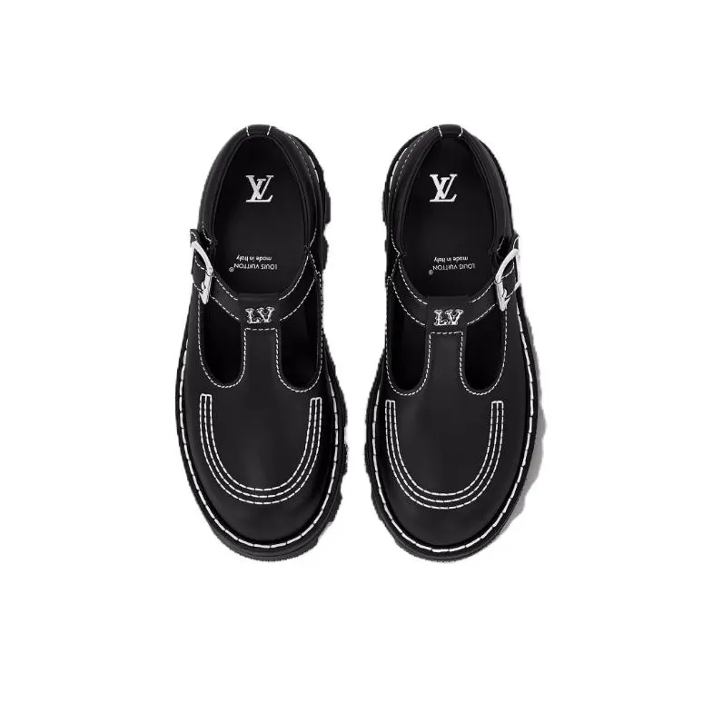 LOUIS VUITTON Checker Casual Shoes Men's Black-2