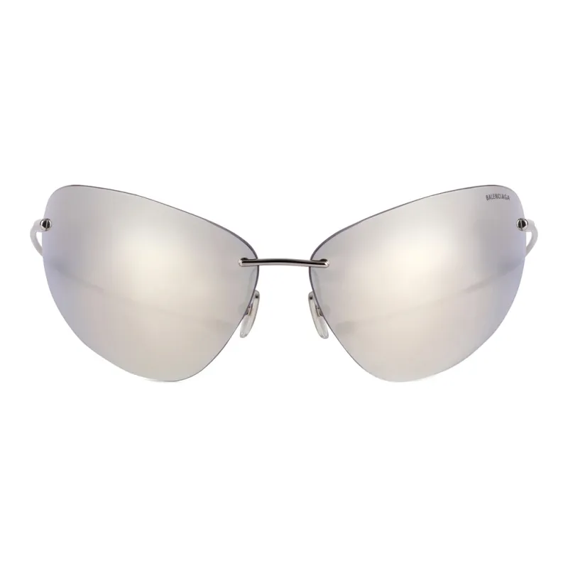 Balenciaga Metal Irregular Shape Sunglasses Men's Silver-1