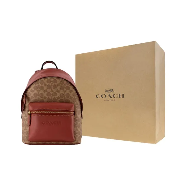 COACH Charter Signature Coated Canvas And Refined Calfskin Backpack Men's Brown-5