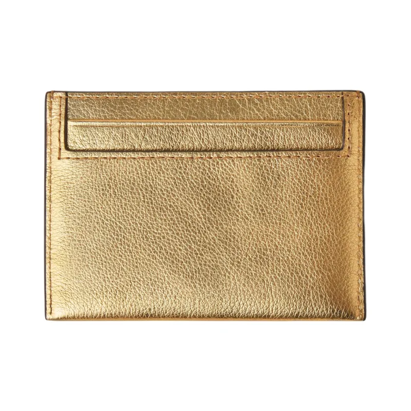 Mulberry Buffalo Leather Card Holder Women's Light Gold-1