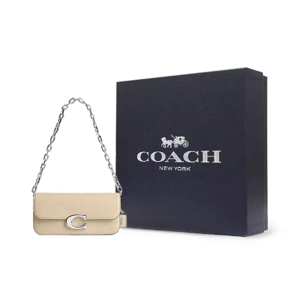 COACH IDOL Cow Leather Portable Crossbody Bag Shoulder Bag Women's Ivory-5
