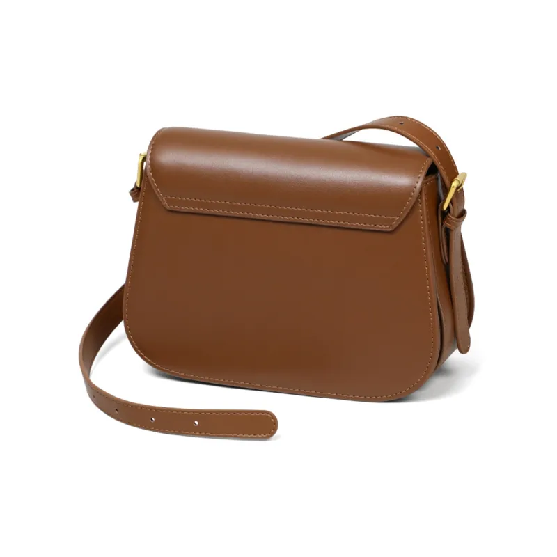 COMELY Cow Leather Bonded Synthetic Leather Small Square Bag Shoulder Bag Crossbody Bag Small Size Women's Coffee-3