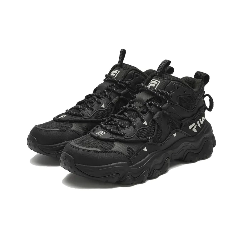 FILA FLUID 5 Cat Paw 5.0 Mid Anti Slip Wear Resistant Low Top Casual Shoes Men's Black-1