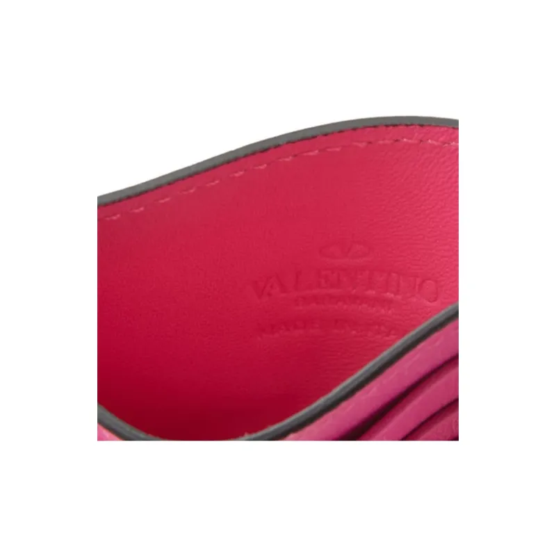 Valentino Genuine Leather Card Holder Men's Pink-3