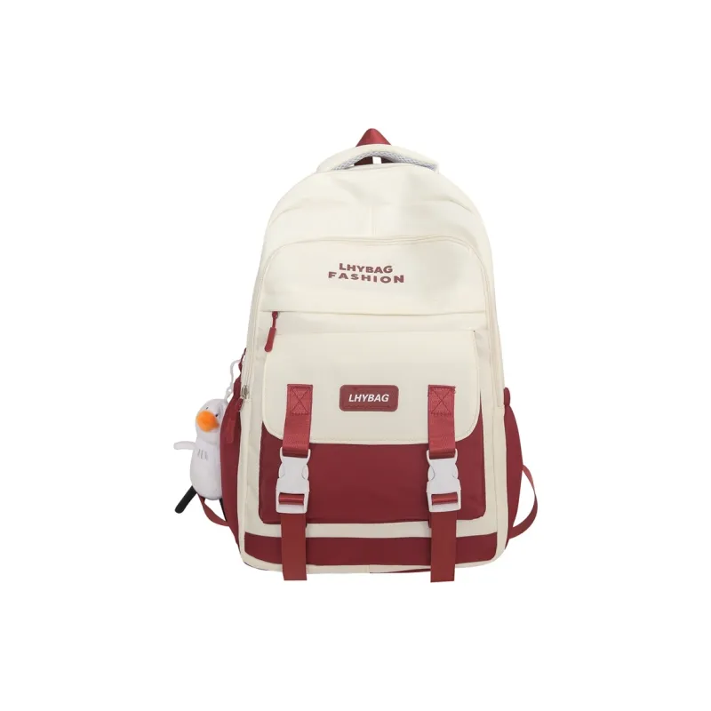 Deli Bear Nylon Backpack Regular Unisex Black/Khaki/Blue/Purple/Red-0