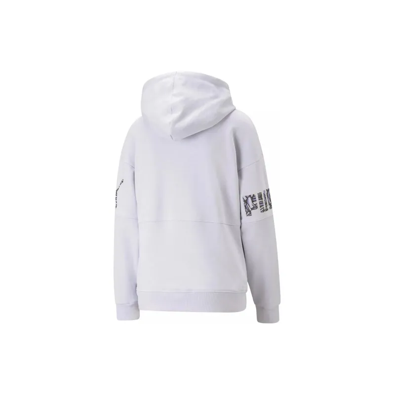 PUMA POWER NOVA SHINE COLORBLOCK HOODIE Sweatshirt Women's Purple-1