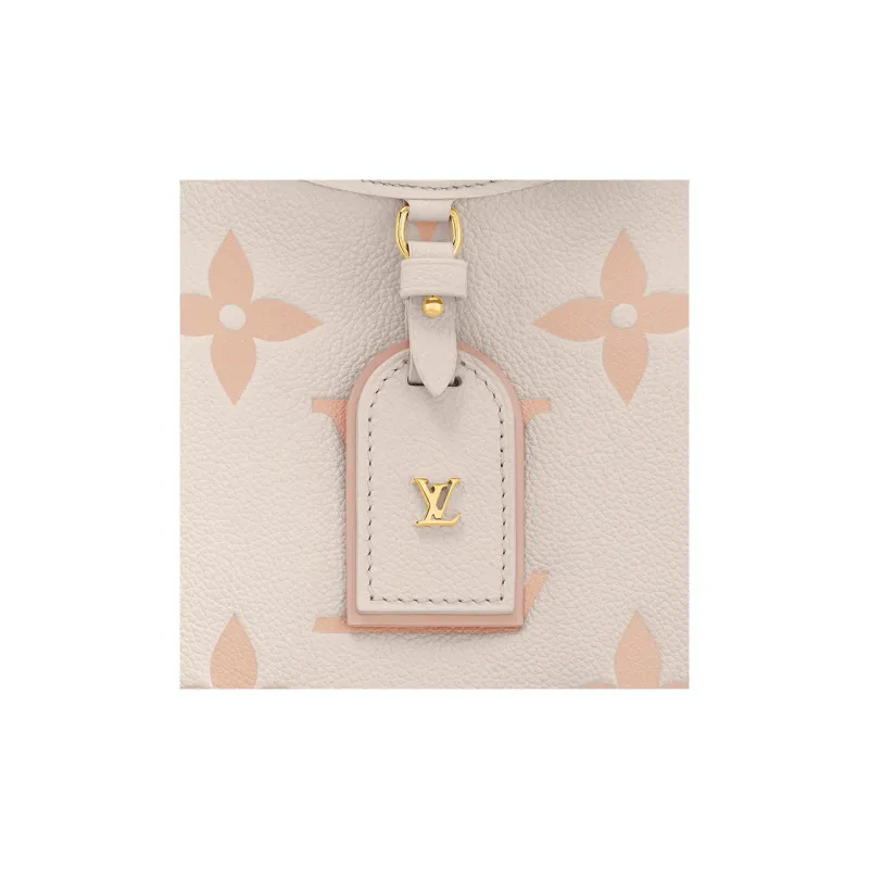 LOUIS VUITTON Embossed Grain Leather Shopping Bag, Handbag, Shoulder Bag Trumpets Women's Latte White & Pink-5