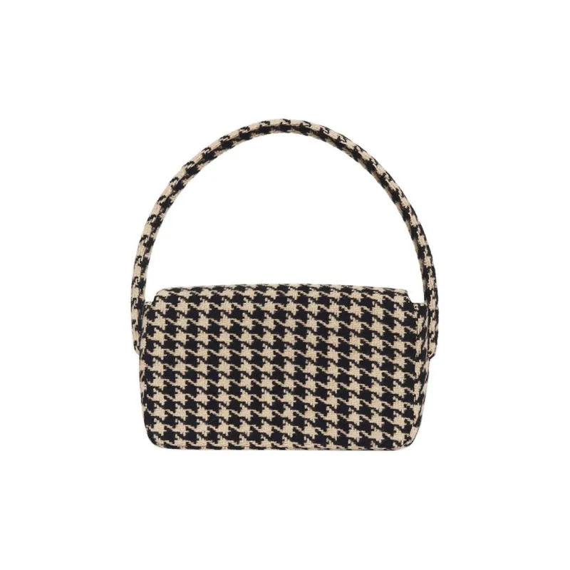Anine Bing Nico Houndstooth Logo-Engraved Shoulder Bag-2