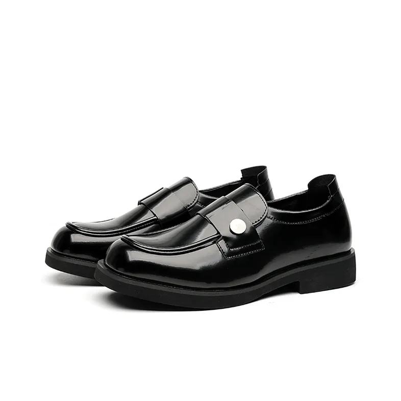 GZZ Dress Shoes Men Low Top Black-1