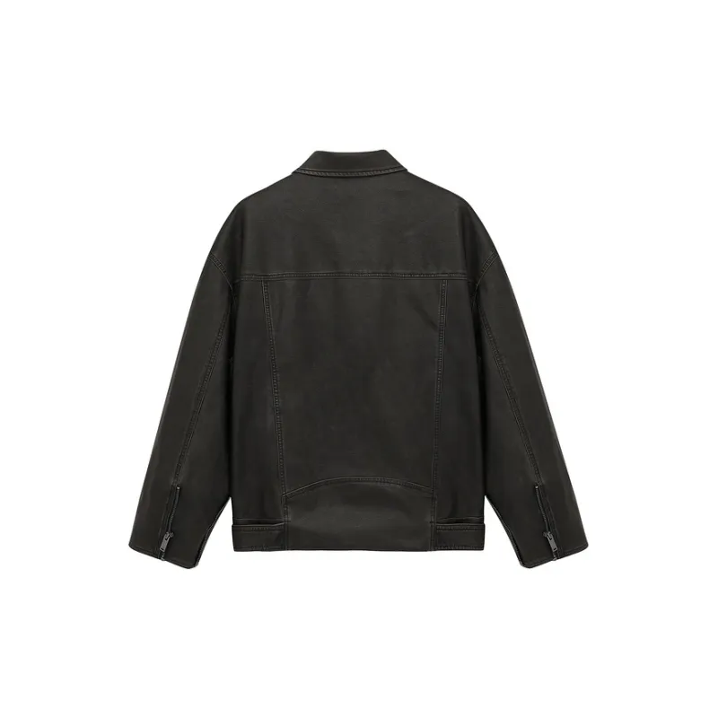 D'zzit Leather Jacket Women's Black-1
