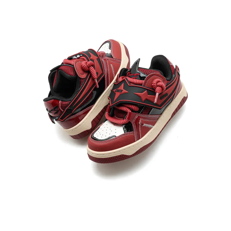 CUCS Slip Resistant Water Resistant And Wear Resistant Low Top Skateboard Shoes Unisex Burgundy-3